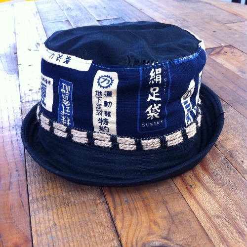 藍色日本圖騰漁夫帽 雙面戴