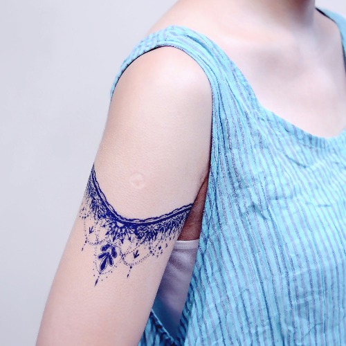 LAZY DUO 波希米亞 臂帶 浪漫 少女 手繪風 剌青 紋身貼紙 刺青貼紙