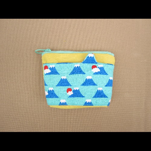1+1=5/造型口袋零錢包/富士山藍綠 
