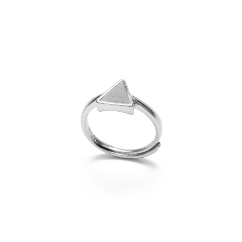 灰水泥三角形銀指環/戒指(銀) - 幾何系列