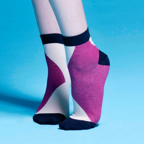 棉襪－女生襪子－簡約襪子－ 紫色短襪