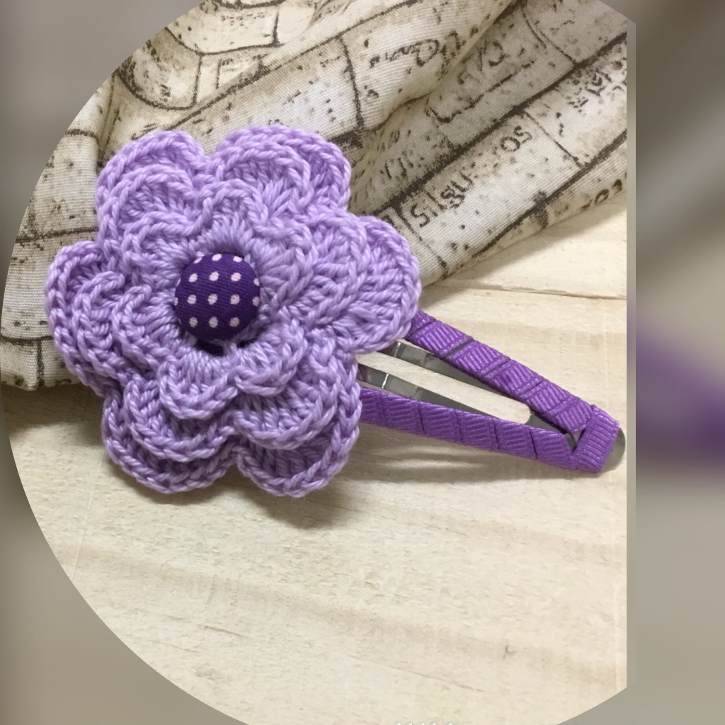 手工蕾絲編織髮飾-紫色蕾絲