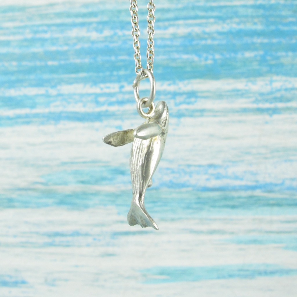 【Diving silver】925銀海洋潛水銀飾--迷你3D大翅鯨項鍊