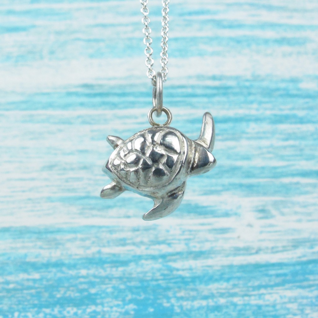【Diving silver】925銀海洋潛水銀飾--迷你海龜項鍊
