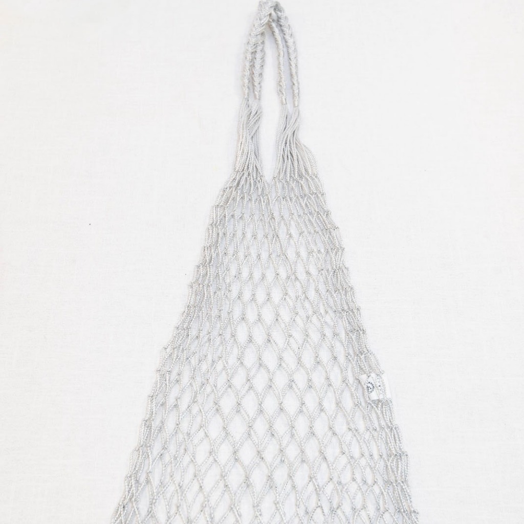 手織漁網袋 (銀色)