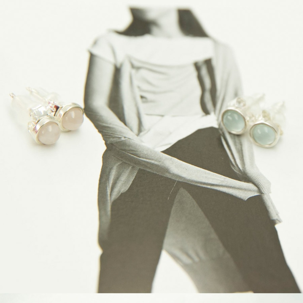 輕奢全純銀飾系列 -施華洛世奇水晶與海藍寶石耳飾