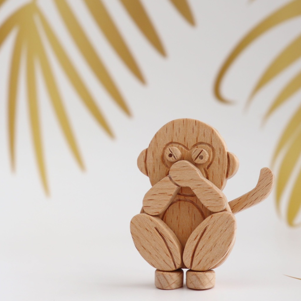 手工木製磁合擺設 木質模型 三猿 － 非禮勿說 禮物訂製